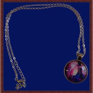 Silver Tone Michael Jackson Theme Necklace Unisex